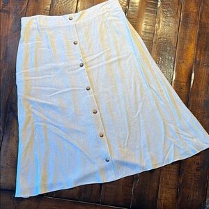 Paradis Chic Beige Button-Front A-Line Skirt size XL